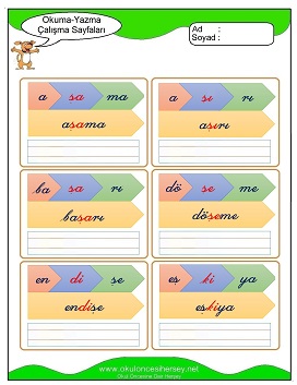 ş sesi Çalışma Sayfaları